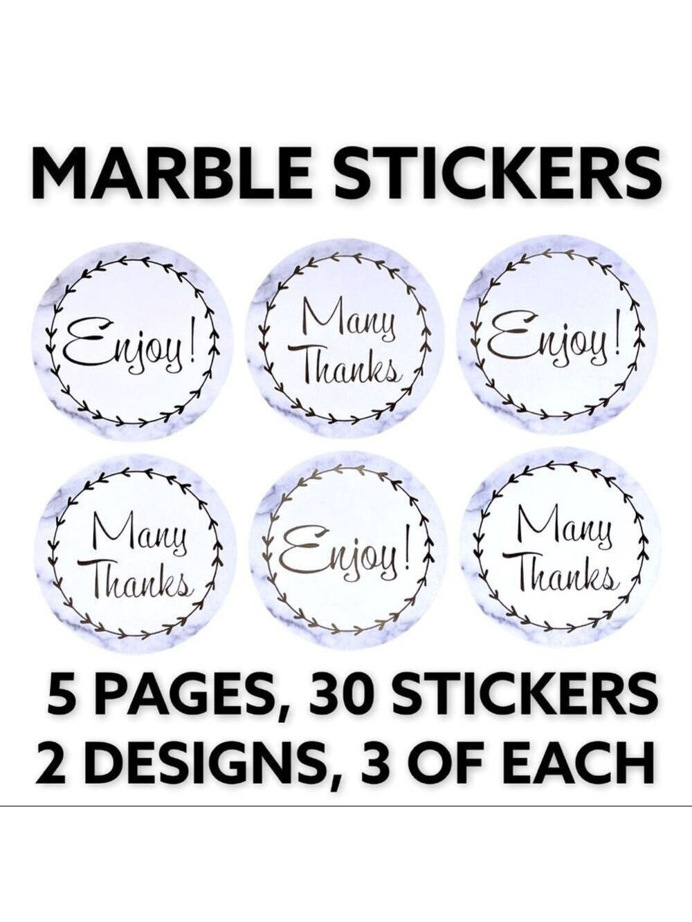 30 2.5” Marble Stickers ADD ON ONLY (PRICE IS FIRM - Picture 1 of 4